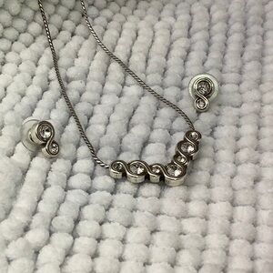 BRIGHTON infinity sparkle bar necklace and matching earrings